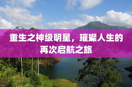 重生之神级明星，璀璨人生的再次启航之旅