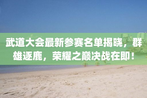 武道大会最新参赛名单揭晓，群雄逐鹿，荣耀之巅决战在即！
