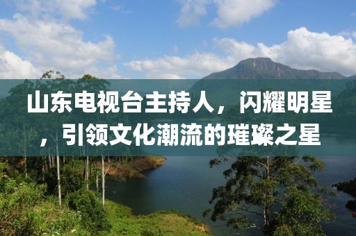 山东电视台主持人，闪耀明星，引领文化潮流的璀璨之星