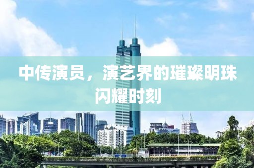 中传演员，演艺界的璀璨明珠闪耀时刻