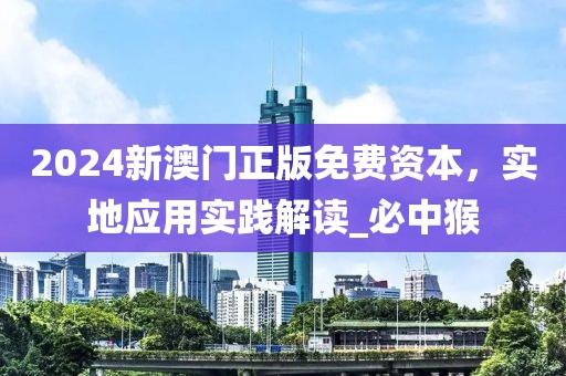 2024新澳门正版免费资本，实地应用实践解读_必中猴