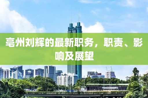 亳州刘辉的最新职务，职责、影响及展望