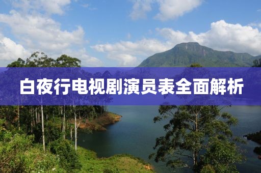 白夜行电视剧演员表全面解析