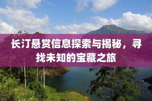 长汀悬赏信息探索与揭秘，寻找未知的宝藏之旅