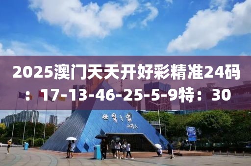 2025澳门天天开好彩精准24码：17-13-46-25-5-9特：30