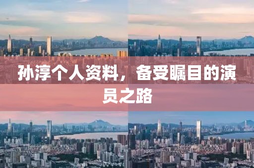 孙淳个人资料，备受瞩目的演员之路