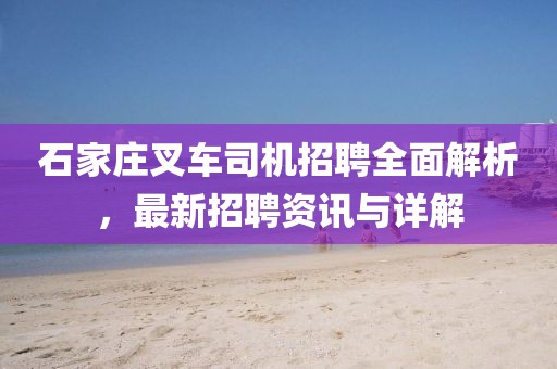 石家庄叉车司机招聘全面解析，最新招聘资讯与详解