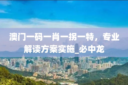 澳门一码一肖一拐一特，专业解读方案实施_必中龙