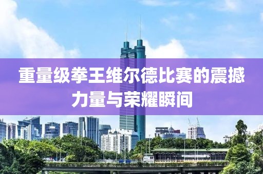 重量级拳王维尔德比赛的震撼力量与荣耀瞬间