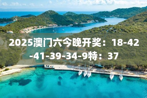 2025澳门六今晚开奖：18-42-41-39-34-9特：37