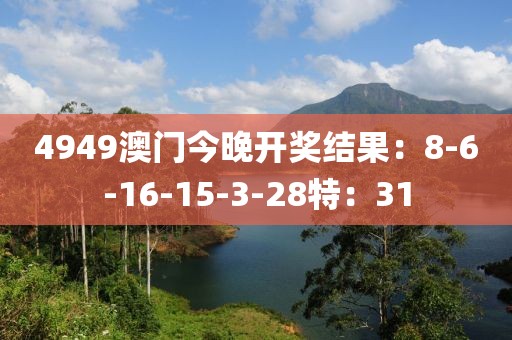 4949澳门今晚开奖结果：8-6-16-15-3-28特：31
