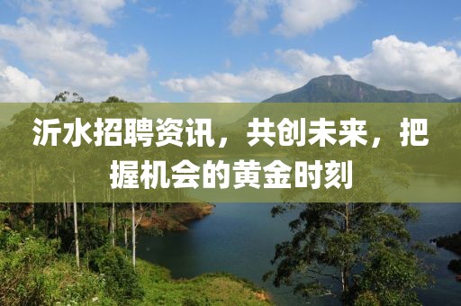 沂水招聘资讯，共创未来，把握机会的黄金时刻