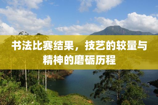书法比赛结果，技艺的较量与精神的磨砺历程