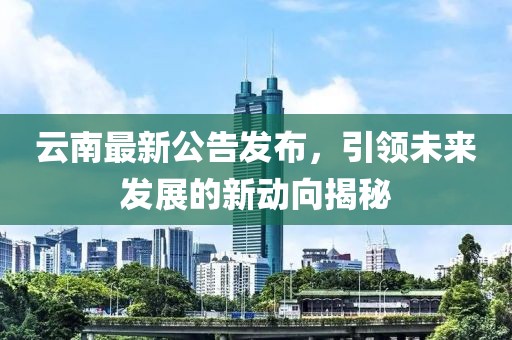 云南最新公告发布，引领未来发展的新动向揭秘