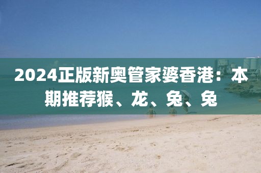 2024正版新奥管家婆香港：本期推荐猴、龙、兔、兔