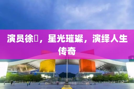 演员徐垚，星光璀璨，演绎人生传奇