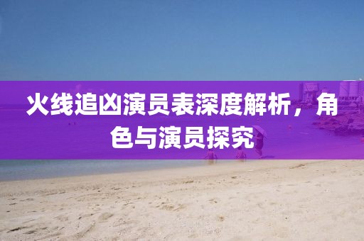 火线追凶演员表深度解析，角色与演员探究
