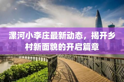 漯河小李庄最新动态，揭开乡村新面貌的开启篇章