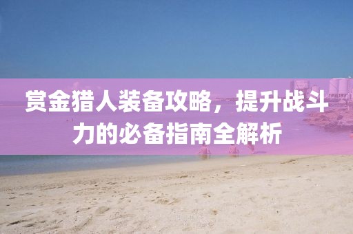 赏金猎人装备攻略，提升战斗力的必备指南全解析