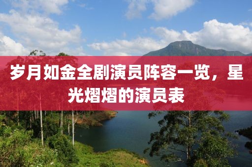 岁月如金全剧演员阵容一览，星光熠熠的演员表