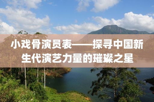 小戏骨演员表——探寻中国新生代演艺力量的璀璨之星