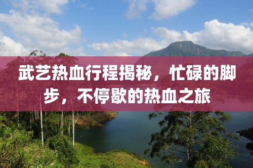 武艺热血行程揭秘，忙碌的脚步，不停歇的热血之旅